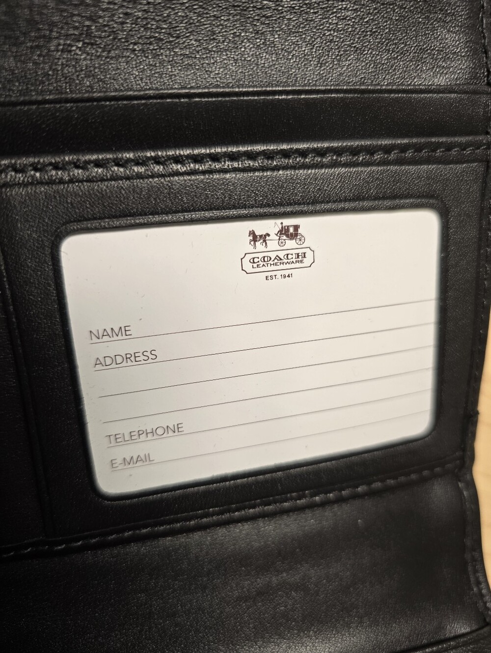 COACH F42986 Hampton Signature Jacquard Black Leather Trifold Wallet Checkbook - Picture 12 of 15
